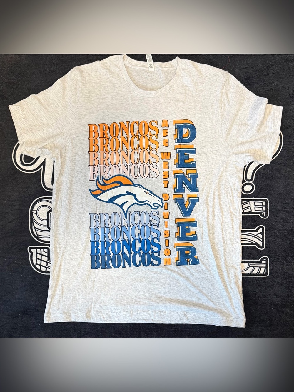 FOCO Denver Broncos Western Division Graphic T-Shirt Gray Men’s XL